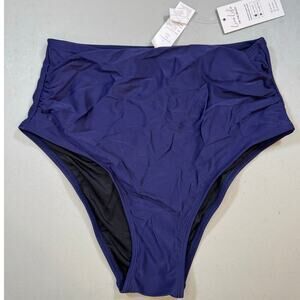 NWT Cupshe Navy High Waisted Bikini Bottoms Size Small